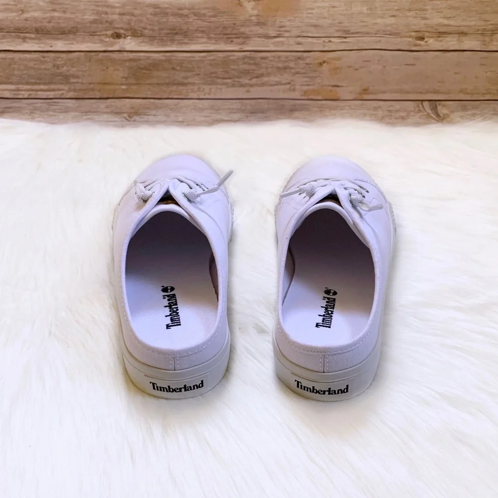 Timberland White Canvas Skyla Bay Mule Sneakers - Picture 5 of 7